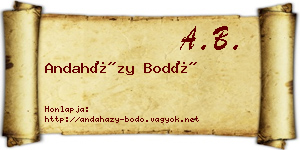 Andaházy Bodó névjegykártya